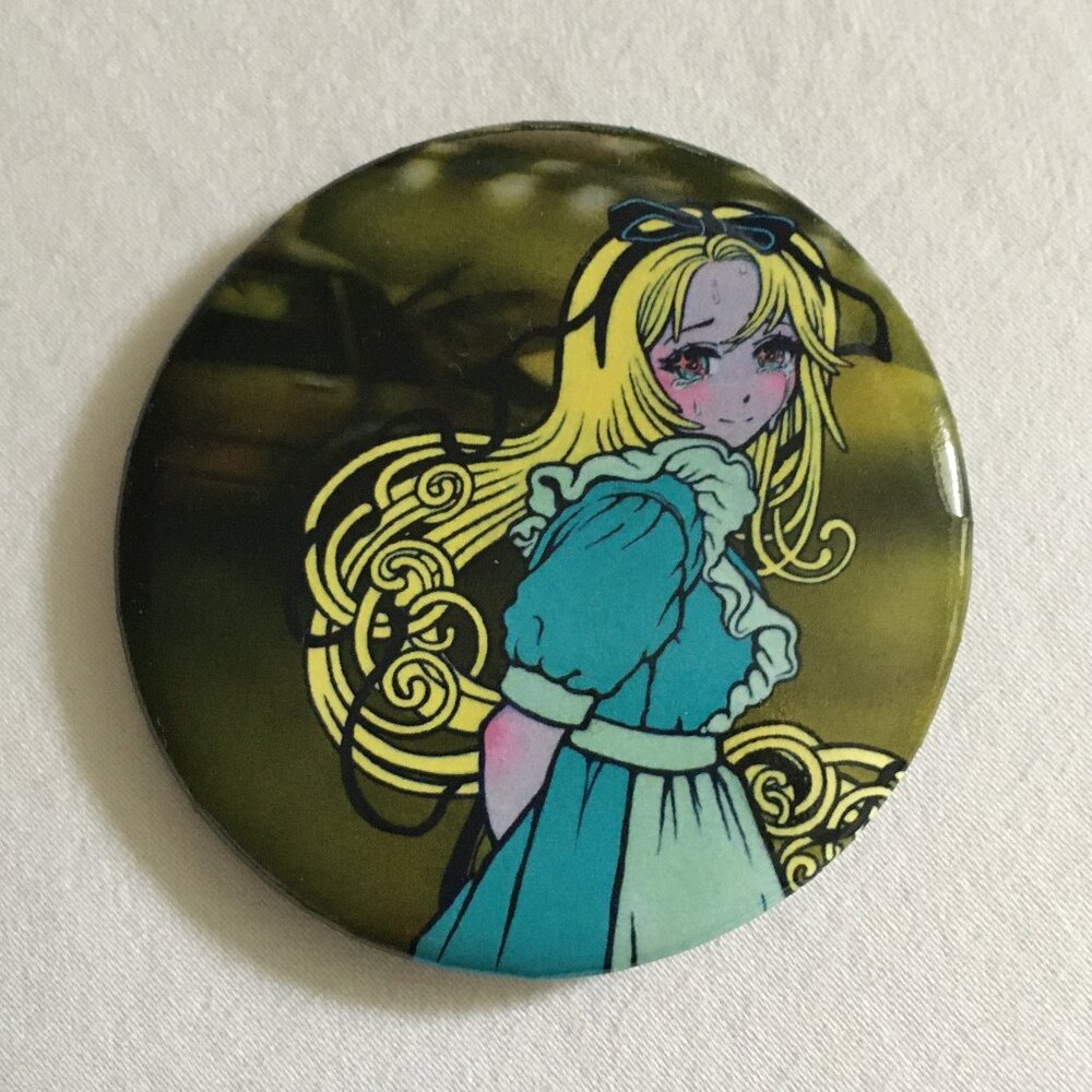 NWOT Alice In Backrooms Button Pin